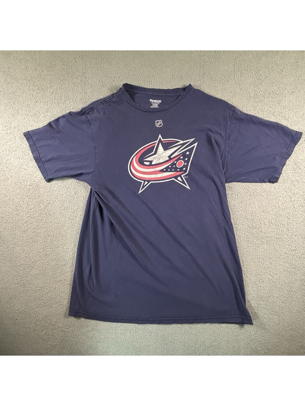 Columbus Blue Jackets Boone Jenner Reebok T Shirt Mens Large Navy Blue NHL